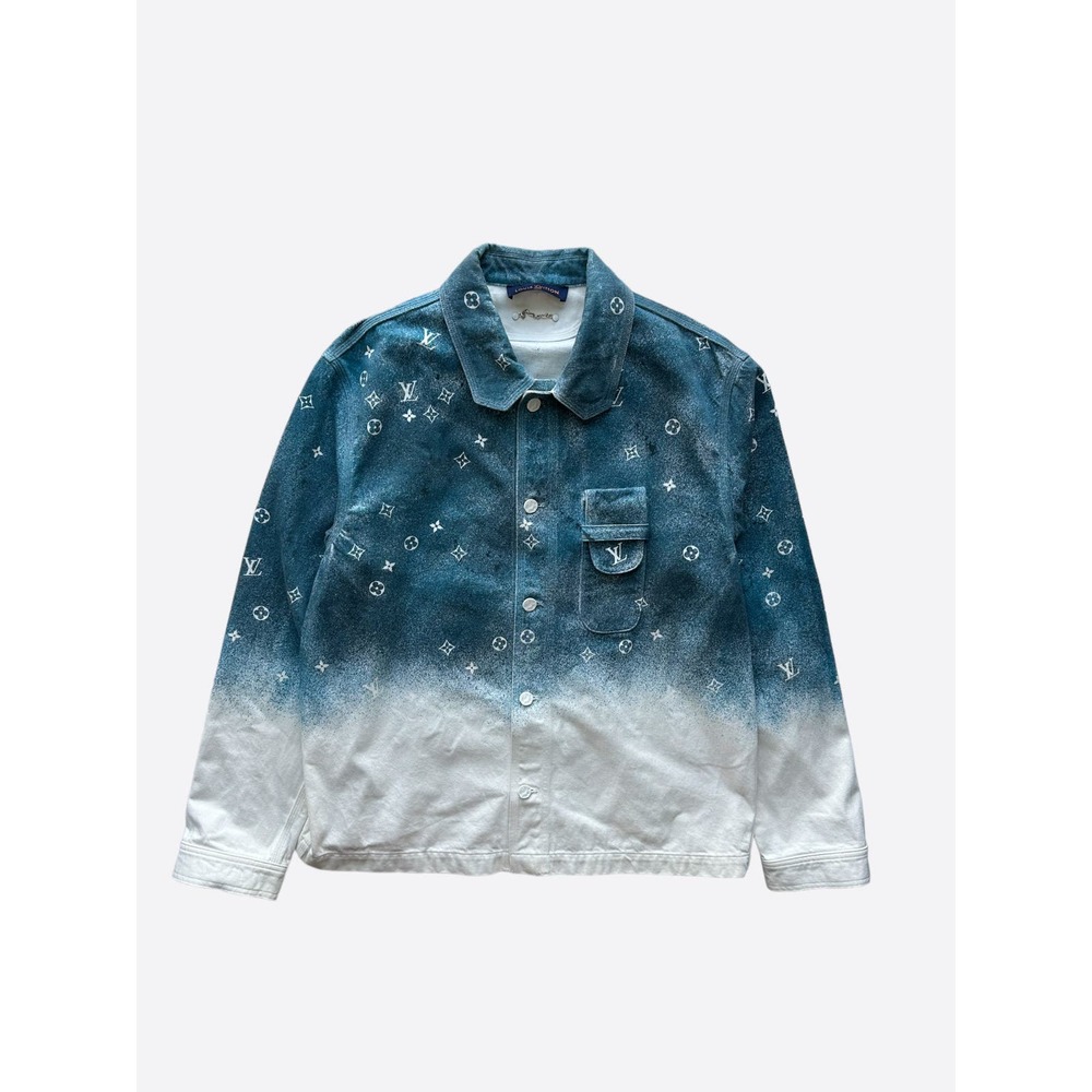 Louis Vuitton Blue & White Gradient Snowfall Monogram Denim Jacket